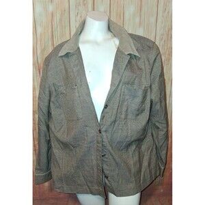 Maggie McNaughton Tan Long Sleeve Button Up Blazer Sz 20W